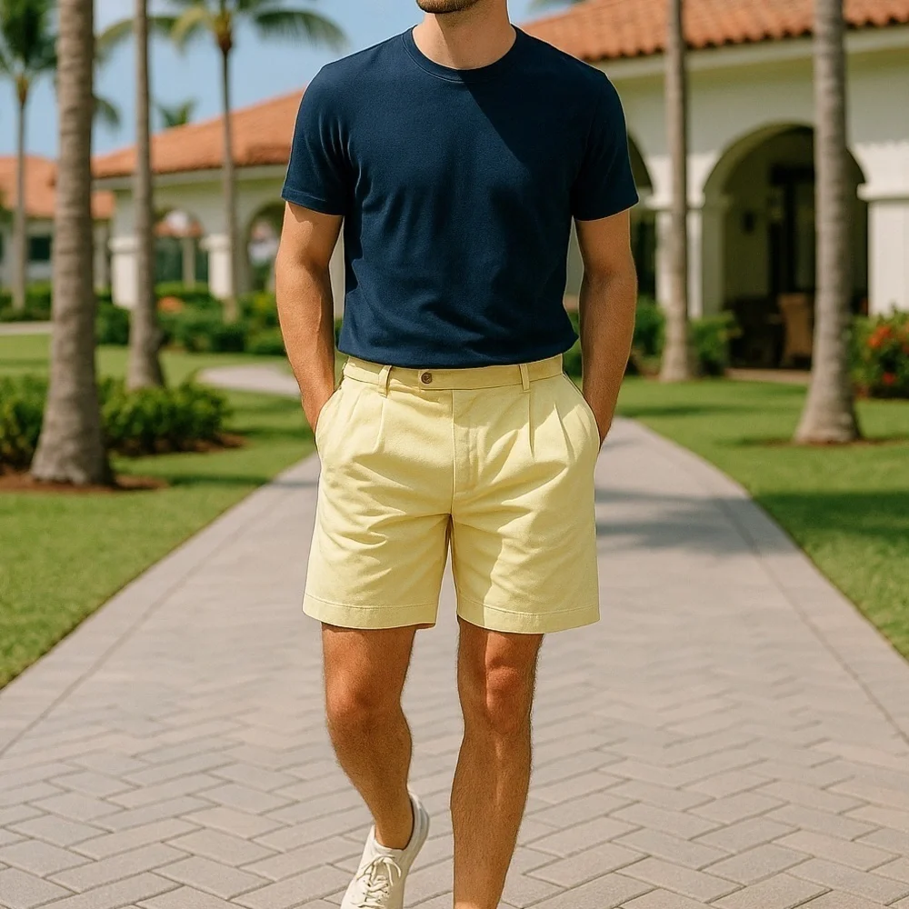 Polo Ralph Lauren Men’s butter yellow chino Shorts old money Summer